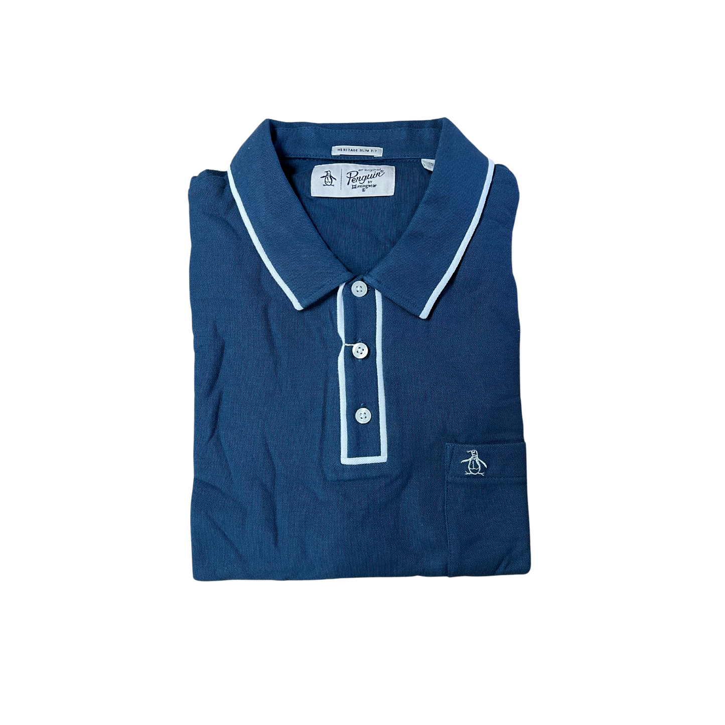 PENGUIN- Polo blu con taschino