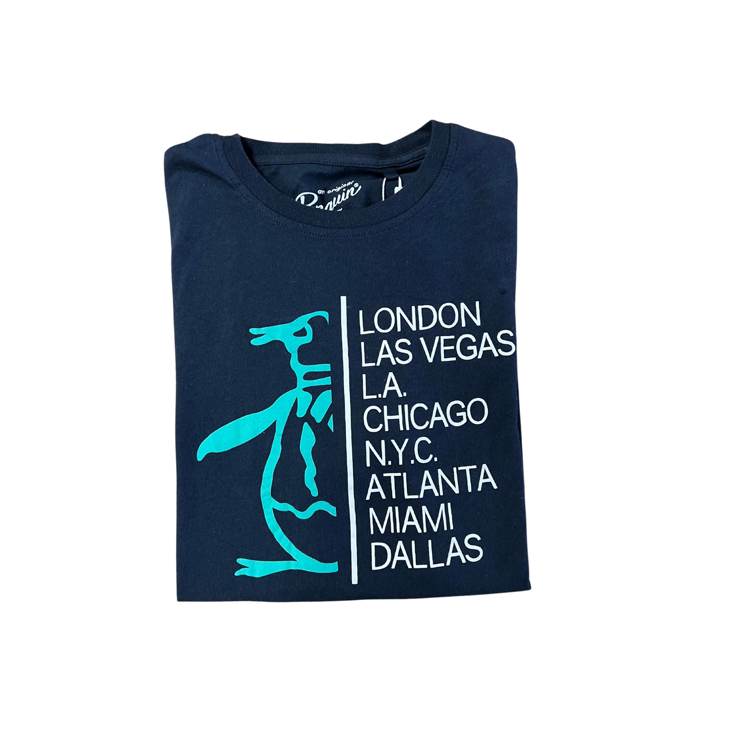 PENGUIN- T-shirt blu con stampa