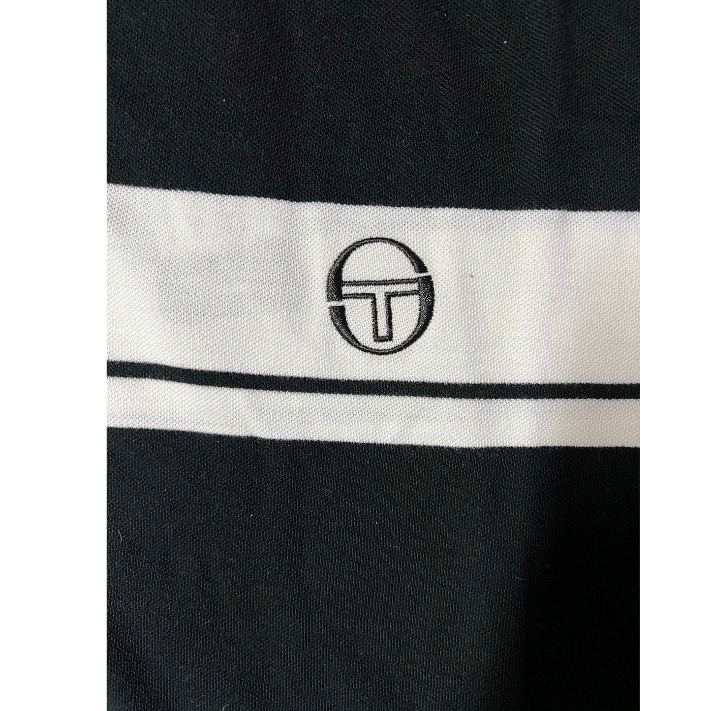 SERGIO TACCHINI- Polo nera con striscia bianca