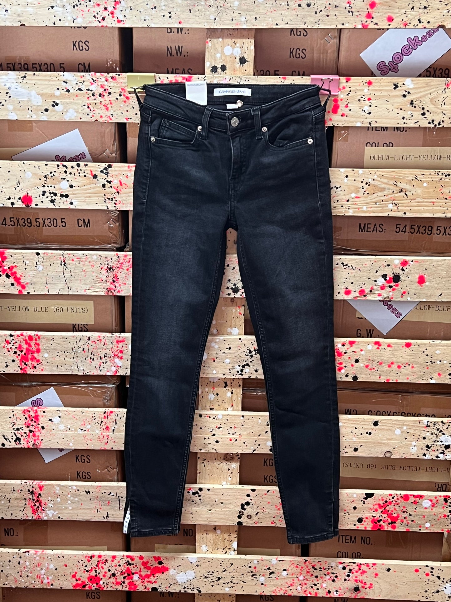 CALVIN KLEIN- Jeans nero skinny donna