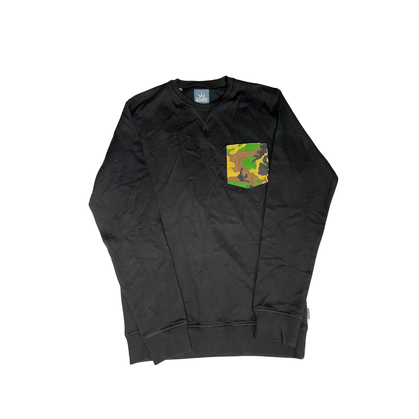 WINDROSE - Felpa garzata con taschino militare