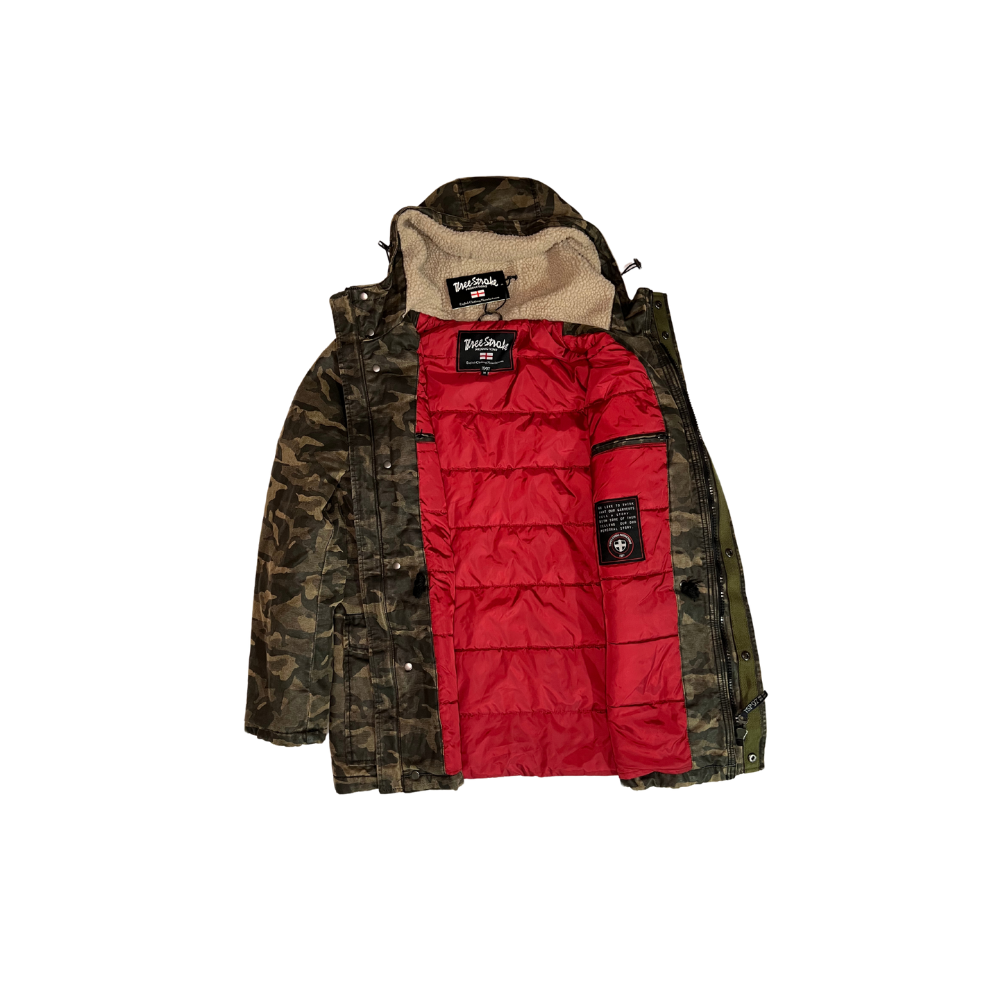 THREE STROKE - Parka camuflage