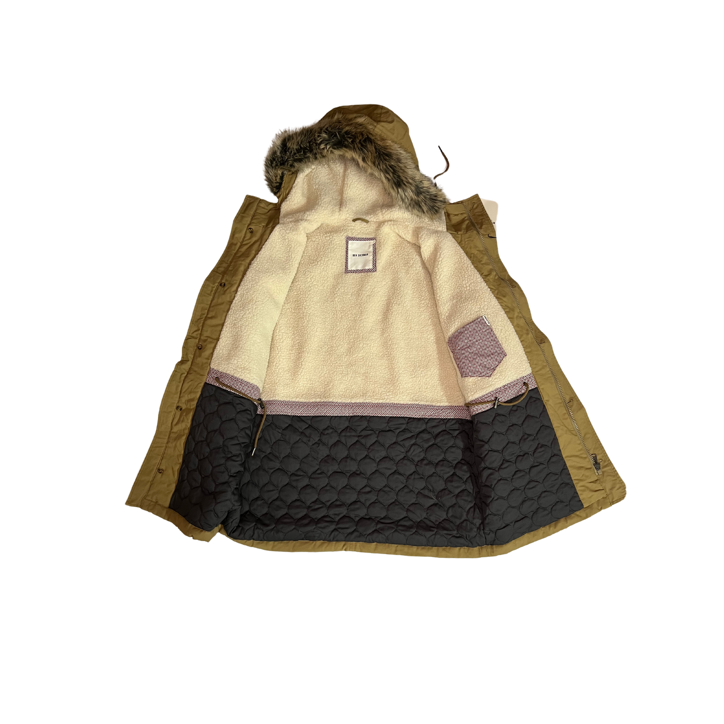 BEN SHERMAN - Parka Quilted con pelliccia