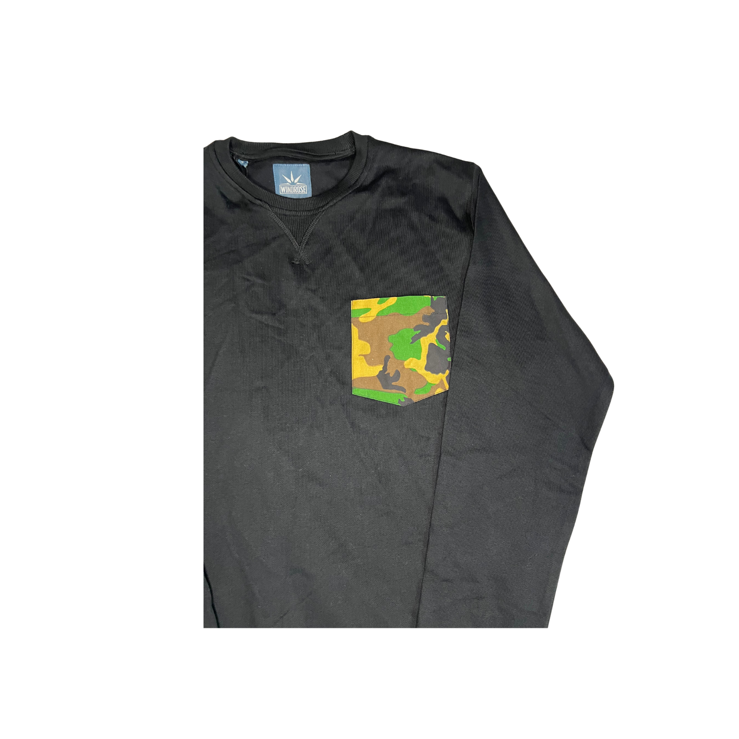 WINDROSE - Felpa garzata con taschino militare