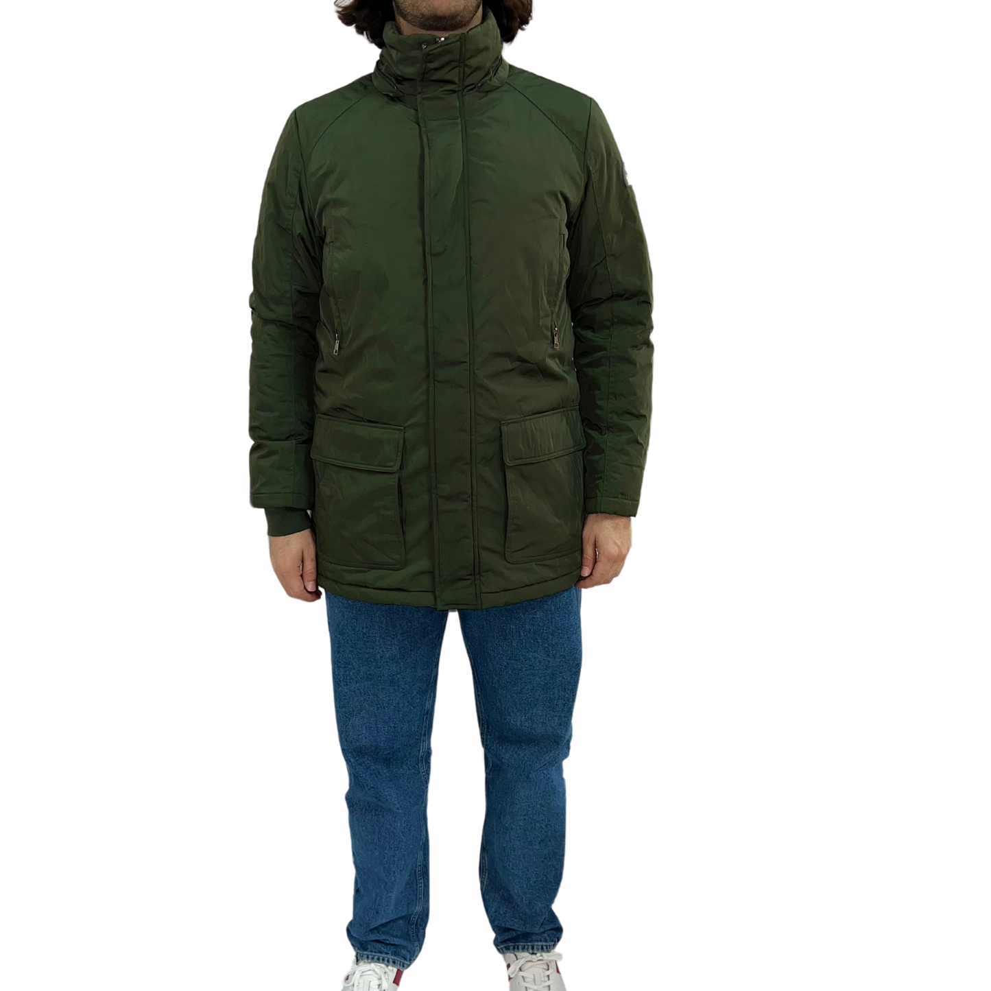 WINDROSE - Parka Olaf verde con cappuccio removibile