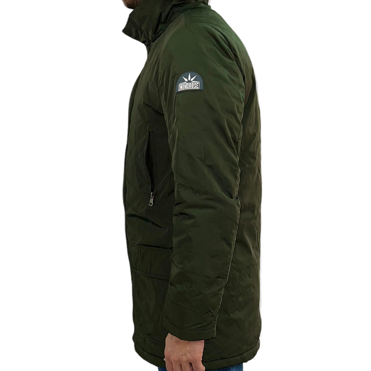 WINDROSE - Parka Olaf verde con cappuccio removibile