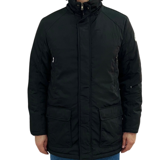 WINDROSE - Parka Olaf nero con cappuccio removibile
