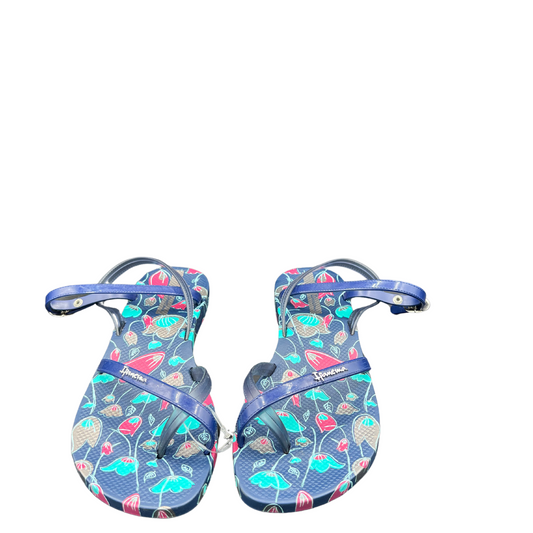 IPANEMA- SANDALO BLU CON FIORI