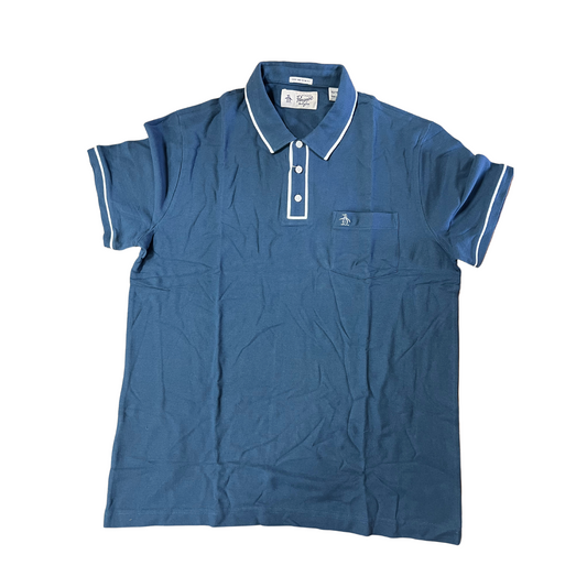 PENGUIN- Polo blu con taschino