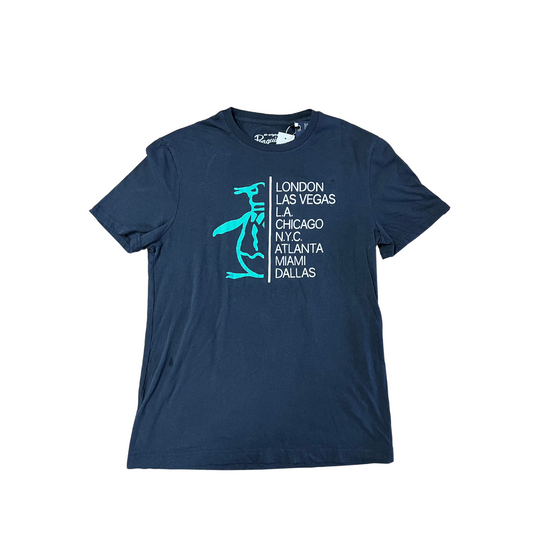 PENGUIN- T-shirt blu con stampa