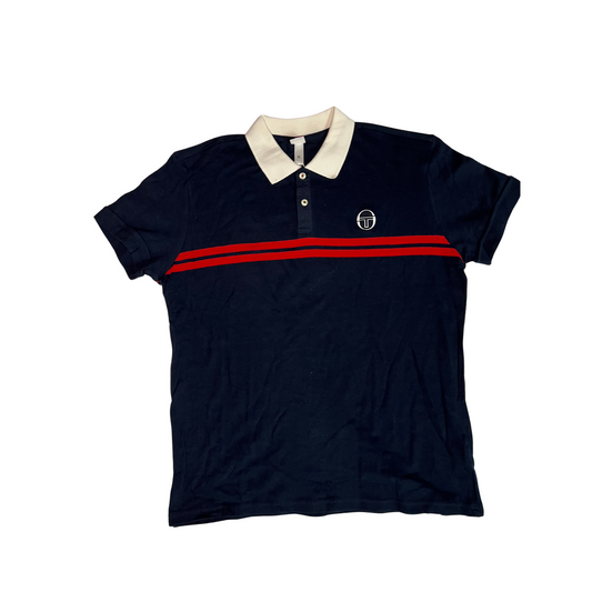SERGIO TACCHINI- Polo blu con strisce rosse
