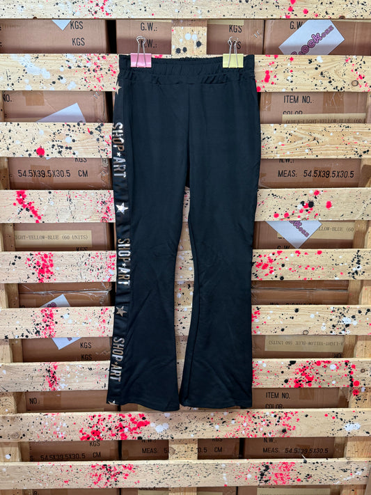 SHOP-ART - Pantalone di tuta donna nero con logo laterale