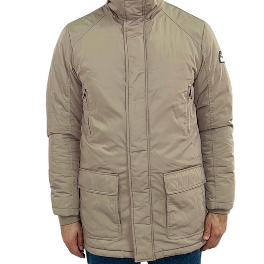 WINDROSE - Parka Olaf beige con cappuccio removibile