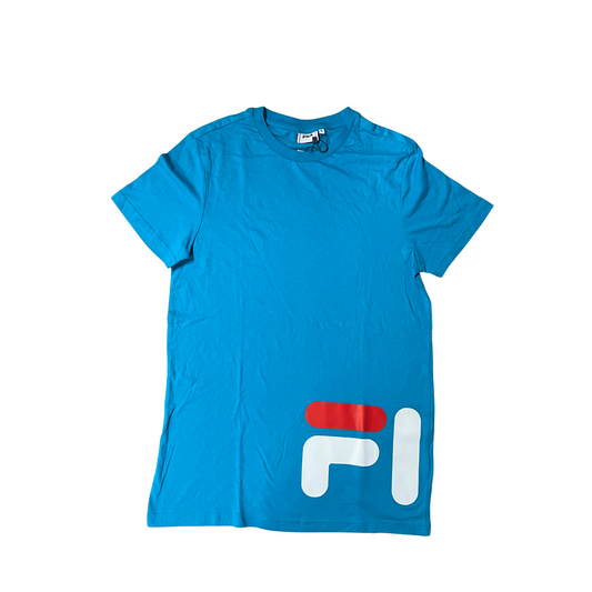FILA- T-shirt azzurra con scritta