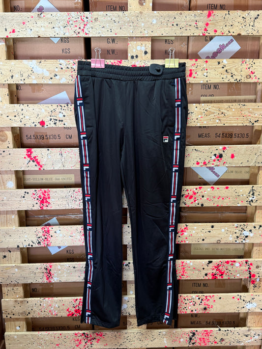FILA - Pantalone tuta nero con banda laterale