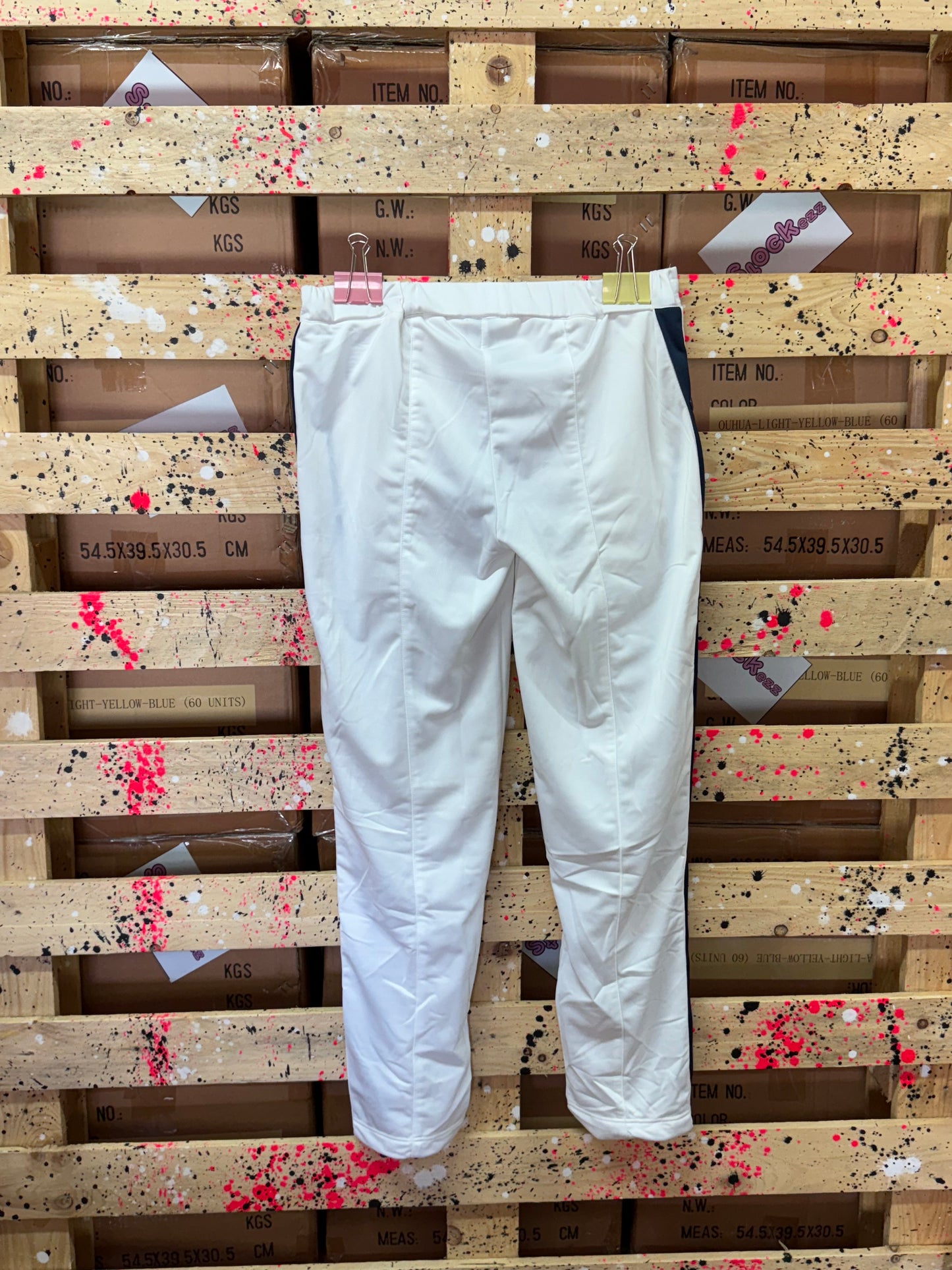 FILA - Pantalone tuta classic bianca con fascia laterale
