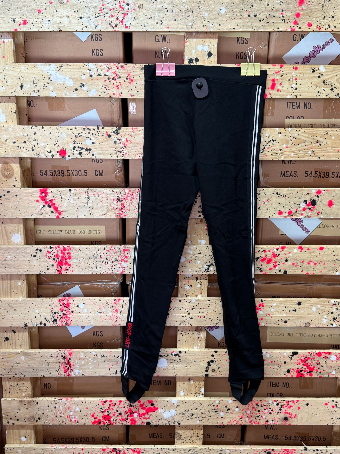 SHOP-ART - Pantalone di tuta donna nera con bande laterali