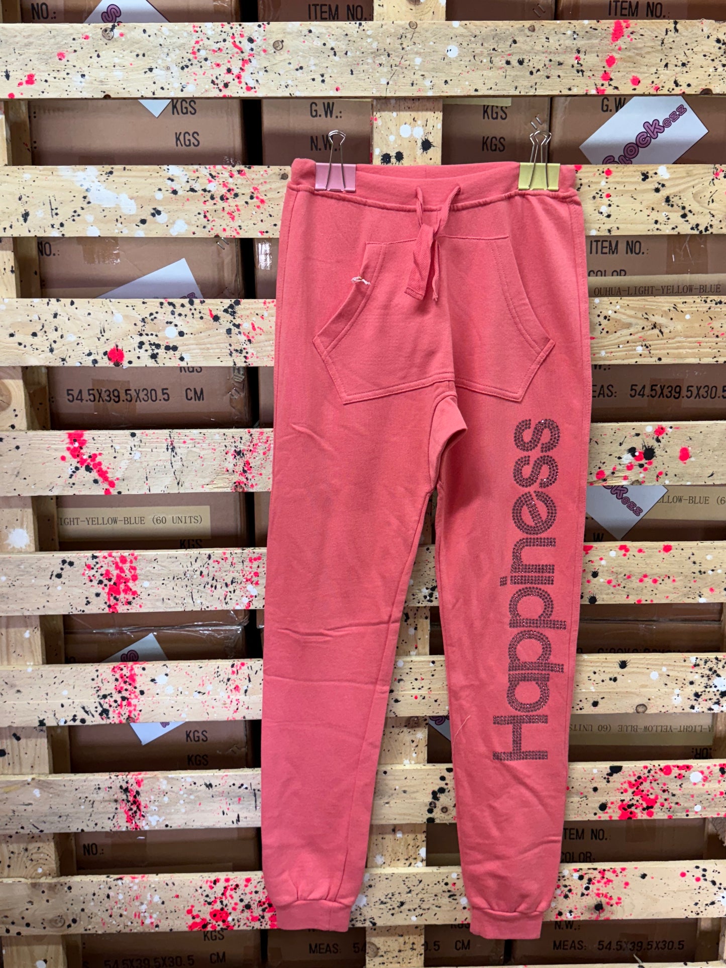 HAPPINES- Pantalone di tutta donna salmone
