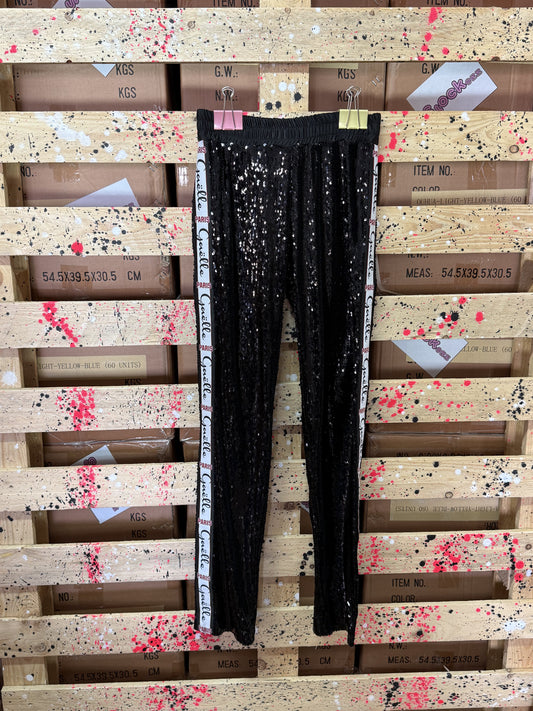 GAELLE- Pantalone nero con strass donna