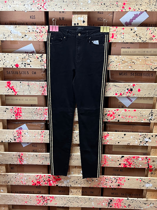 ONLY- Jeans nero con striscia in oro