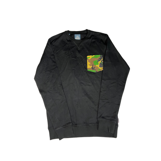 WINDROSE - Felpa garzata con taschino militare