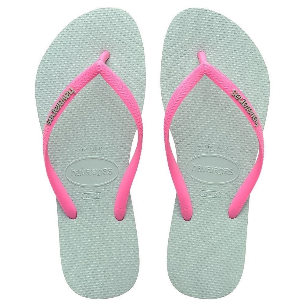 HAVAIANAS- Slim Logo Pop-Up Verde Menta donna