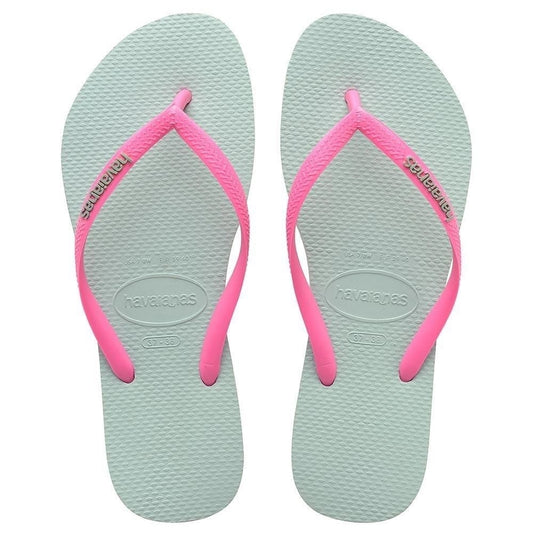 HAVAIANAS- Slim Logo Pop-Up Verde Menta donna